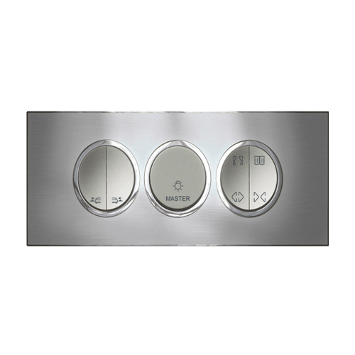 Legrand Arteor 6M Stainless Steel Cover Plate With Frame, 5759 36